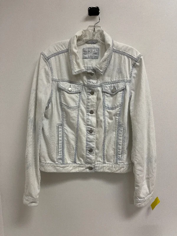 Jacket Denim By Loft In Blue & White, Size: L