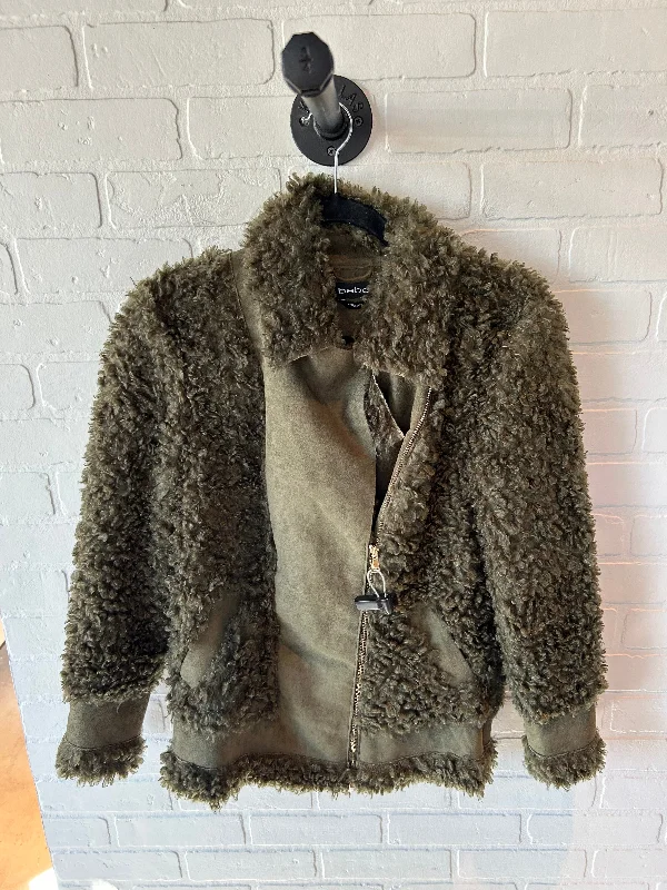 Jacket Faux Fur & Sherpa By Bebe In Green, Size: Xxs