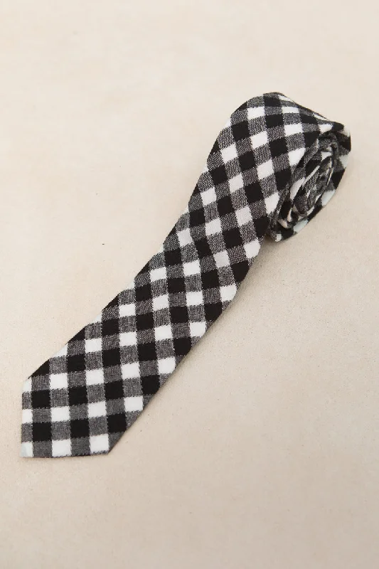 Mens Max Tie in Cupcake Black Gingham