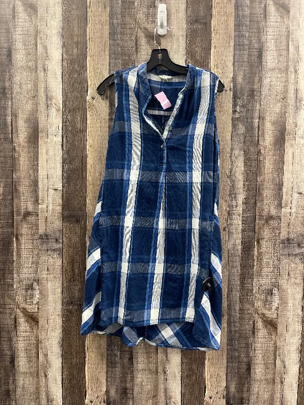 Plaid Pattern Dress Casual Short Max Studio, Size M