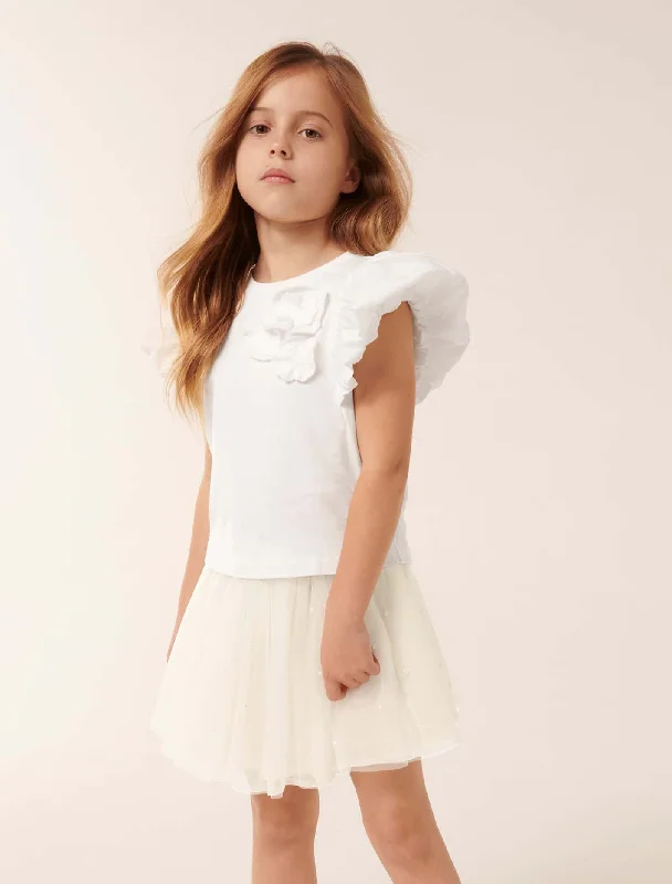 Joy Puff Sleeve Flower Girls T-shirt